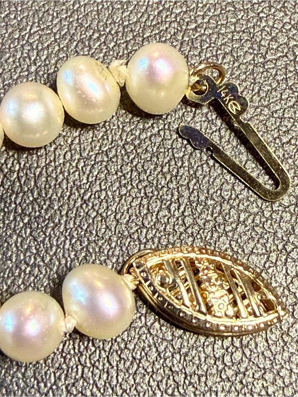 14k Gold Pearl Necklace - Picture 4 of 5